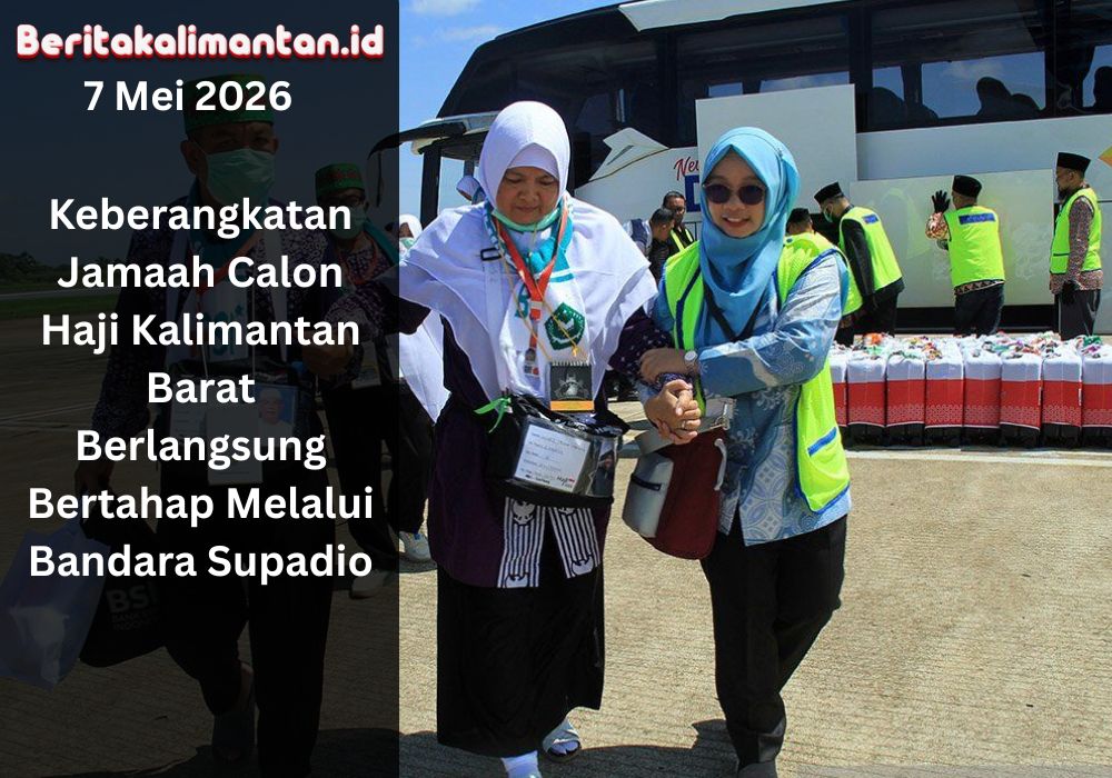 Jamaah calon haji Kalimantan Barat diberangkatkan bertahap melalui Bandara Supadio menuju embarkasi Batam sebelum ke Tanah Suci.