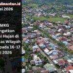 BMKG ingatkan warga Kaltim waspada hujan 16–17 Mei 2026, disertai petir dan angin kencang di sejumlah wilayah rawan.