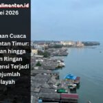 Prakiraan cuaca Kalimantan Timur didominasi berawan hingga hujan ringan. Warga diimbau waspada saat beraktivitas di luar ruangan.
