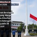 Pemkot Pontianak mengimbau warga mengibarkan Bendera Merah Putih setengah tiang pada 28 Juni 2026 untuk memperingati Hari Berkabung Daerah.