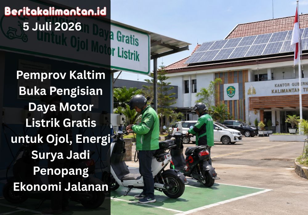Pemprov Kaltim membuka pengisian daya motor listrik gratis bagi ojol, memanfaatkan energi surya untuk menekan biaya operasional harian.