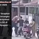 Polisi menetapkan tiga tersangka pengeroyokan guru SD di Balikpapan yang bermula dari teguran terhadap siswa merokok saat mengenakan seragam sekolah.