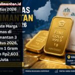 Update harga emas di Kalimantan 3 Agustus 2026. Cek harga emas Antam terbaru per gram, rincian ukuran, serta pergerakan harga hari ini.