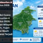 Prediksi cuaca Kalimantan 4 Agustus 2026 didominasi cerah berawan, dengan potensi hujan lokal di Kalbar, Kalteng, dan Kaltara.